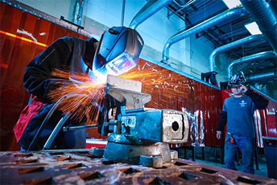 PBSC student welding during class